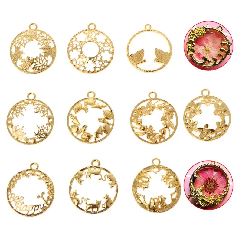 10 шт. круглая Цветочная рамка металл сделай сам эпоксидная смола ремесла УФ