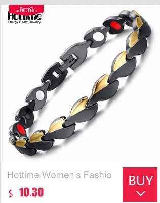 Hottime Fashion Golden 304 Stainless Steel Bracelet Health Energy Magnetic Bracelets For Man Hand Link Chain Wristband 10107