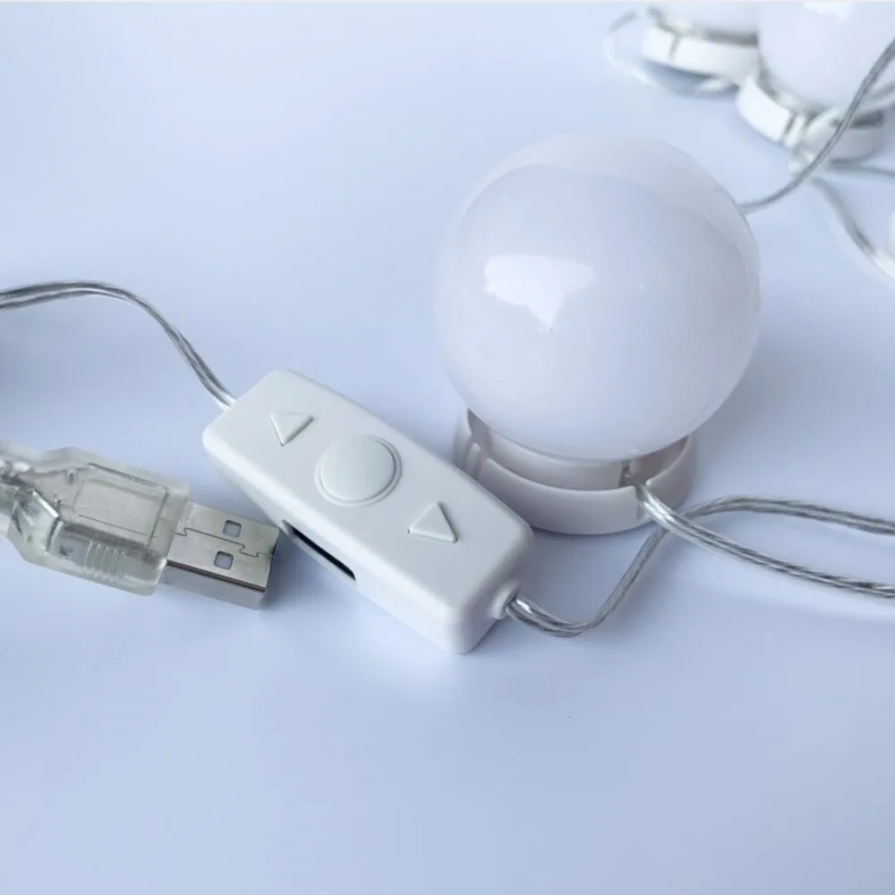 Косметическое зеркало для макияжа светодиодный светильник с лампочками usb зарядка косметический светильник ed Регулируемая яркость светильник для макияжа туалетный столик комплект