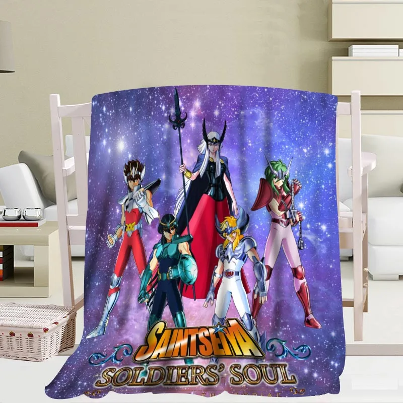 

Custom Saint Seiya Travel Blanket Home TV Casual Relax for Family Soft Fluffy Warm Blanket