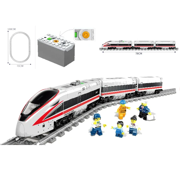 KAZI 98228 98229 GBL Электрический поезд на батарейках высокоскоростная железная дорога DIY строительные блоки кирпичи Подарочные игрушки для детей - Цвет: 98229