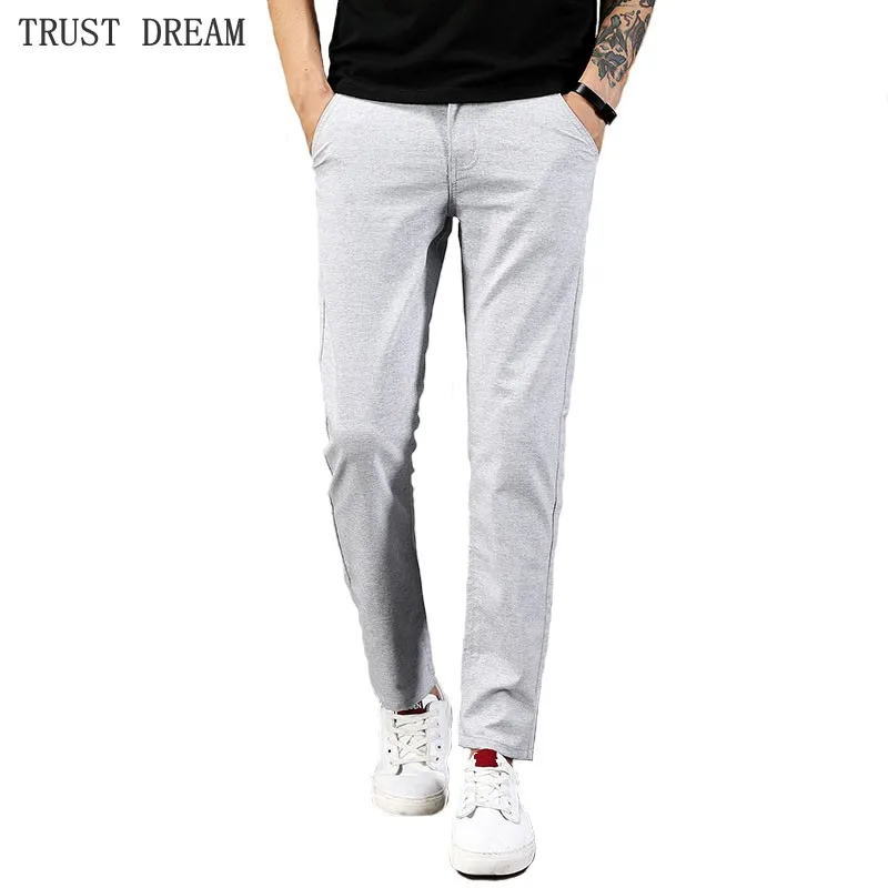 

2019 Spring Summer Man's Linen Suit Pants Quality Men Casual Thin Trousers Male Pantalones Gentlemen Pant Plus Size