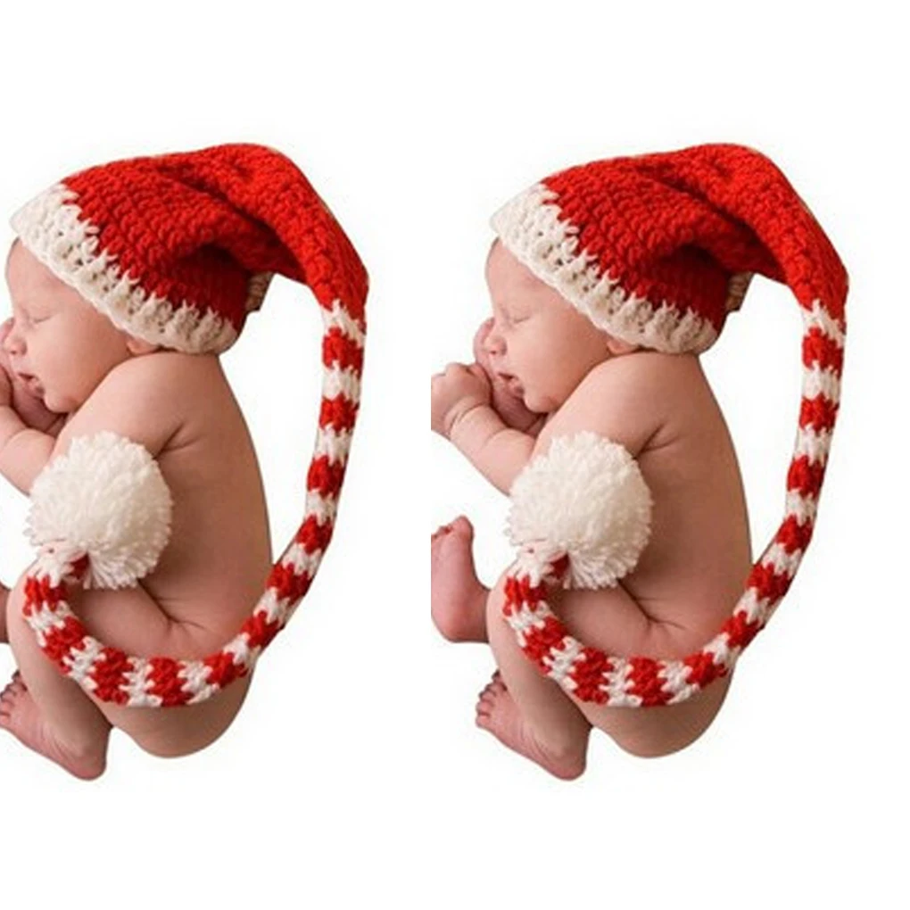 

Photo Props Christmas Photograph Prop Baby Infant Knit Crochet hat Warm Newborn Baby hat