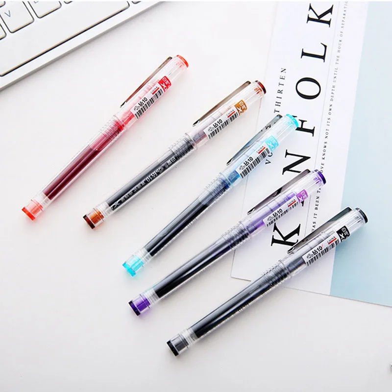 

Cute Transparent Plastic Pen Kawaii 12 Colors Ink Gel Pens For Writing Kids Gift Korean Stationery Office School Supplies
