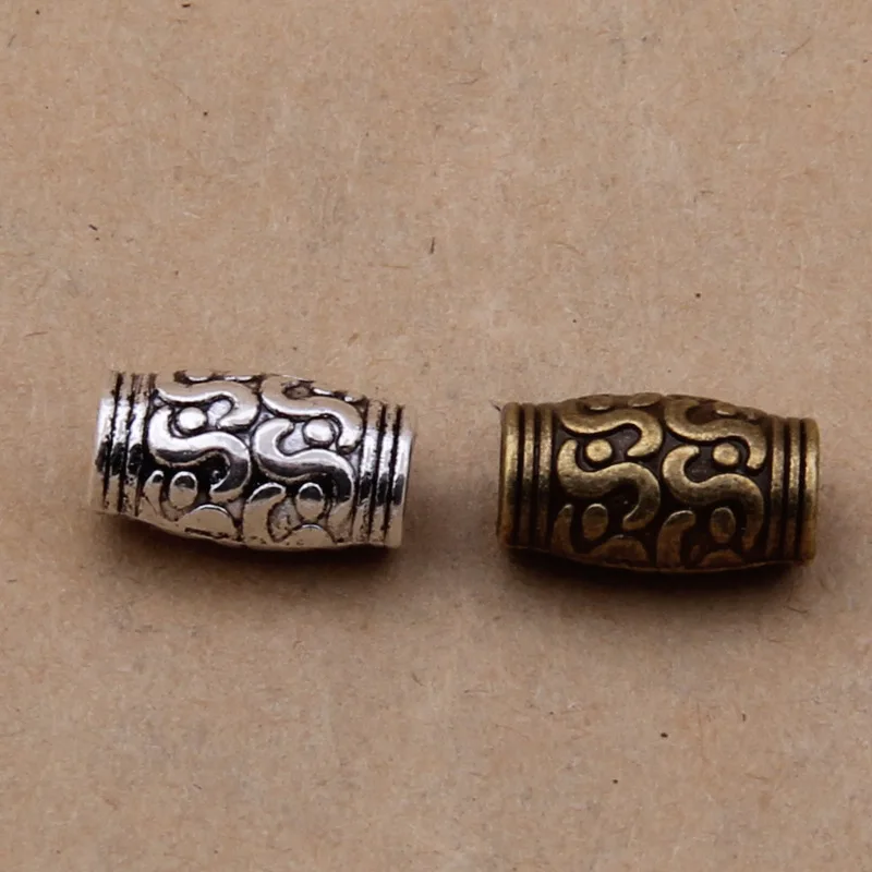 20pcs/lot 3mm Hole Metal Tube Spacer Beads for Jewelry Making Big Hole Beads Charm Bracelet for DIY Handmade Accessories Finding spacer beads