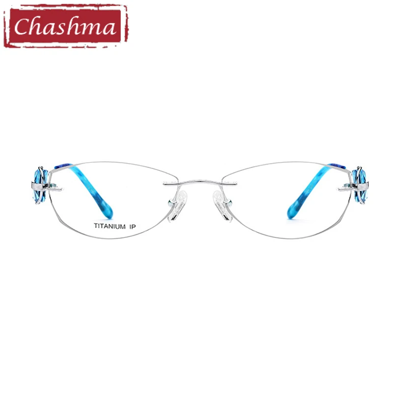 Brille Brillen Für Silber Qualität Optische Super Licht Mode Chashma Rahmen Marke Titan Randlose Gläser Frauen 8vpvq