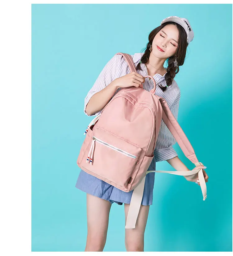 Winmax женский нейлоновый водонепроницаемый рюкзак корейский консервативный стиль Ulzzang Наплечная Школьная Сумка Для Подростка Сумка для книг большой розовый рюкзак