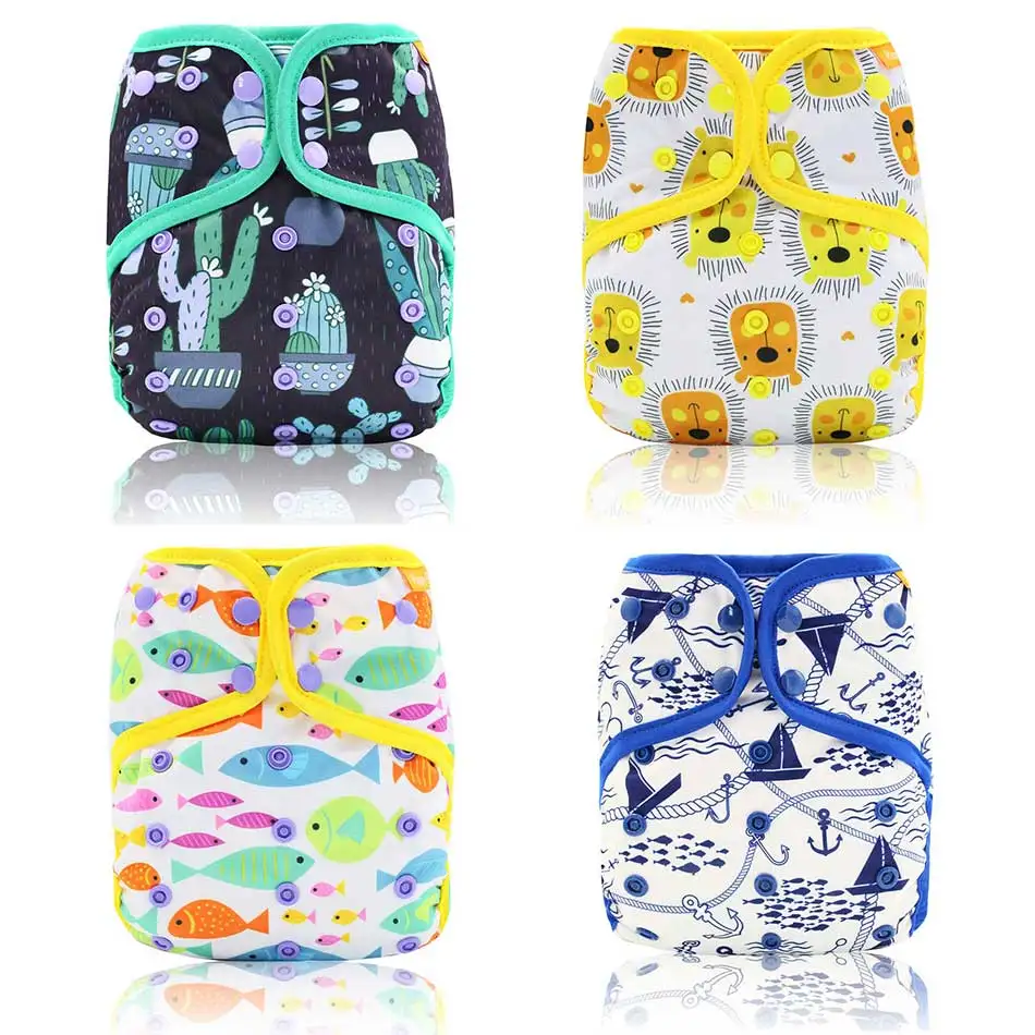 

HappyFlute 1pcs Reusable Washable Baby Diaper AIO/AI2 Bamboo Cotton Nappy