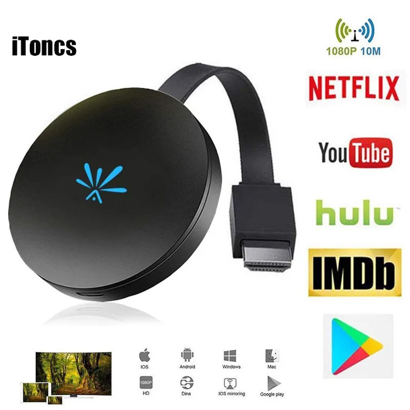 IToncs G6 HD tv Stick 2 4 ГГц видео WiFi дисплей ключ Цифровой HDMI медиа видеостример приемник