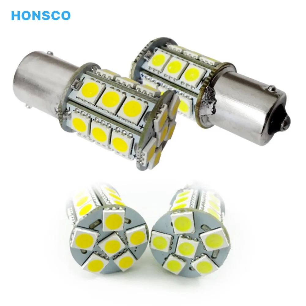 

10PCS BA15S Canbus Led Car Light BAY15D Signal Lamps 1156 1157 1142 Turn Bulbs Warm White 18 24 27 SMD 5050 Tail Bulb DC 12V