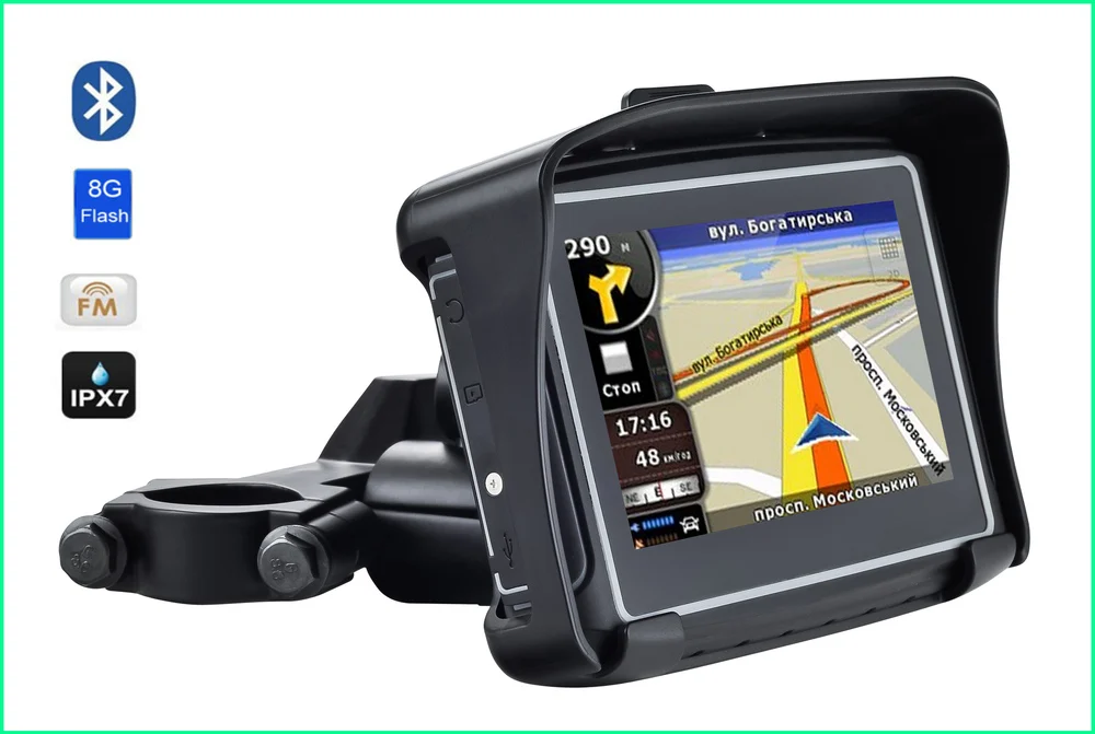 GPS навигатор для мотоцикла 4 3 дюйма IPX7 FM Bluetooth 8G|moto navigation|motorcycle gps navigationgps navigation moto |