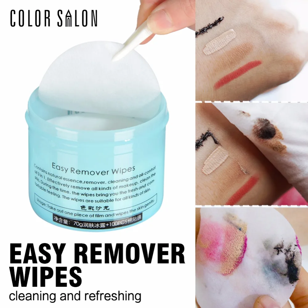 Color Salon high quality easy remover wipes 100pcs wipes with skin