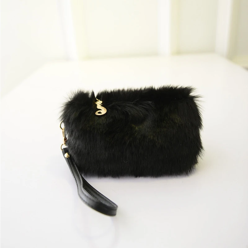 

2016 Autumn and Winter Fashion Mini Plush Handmade Plush Women's Envelope Clutch Bag Messenger Bag Ladies Clutches