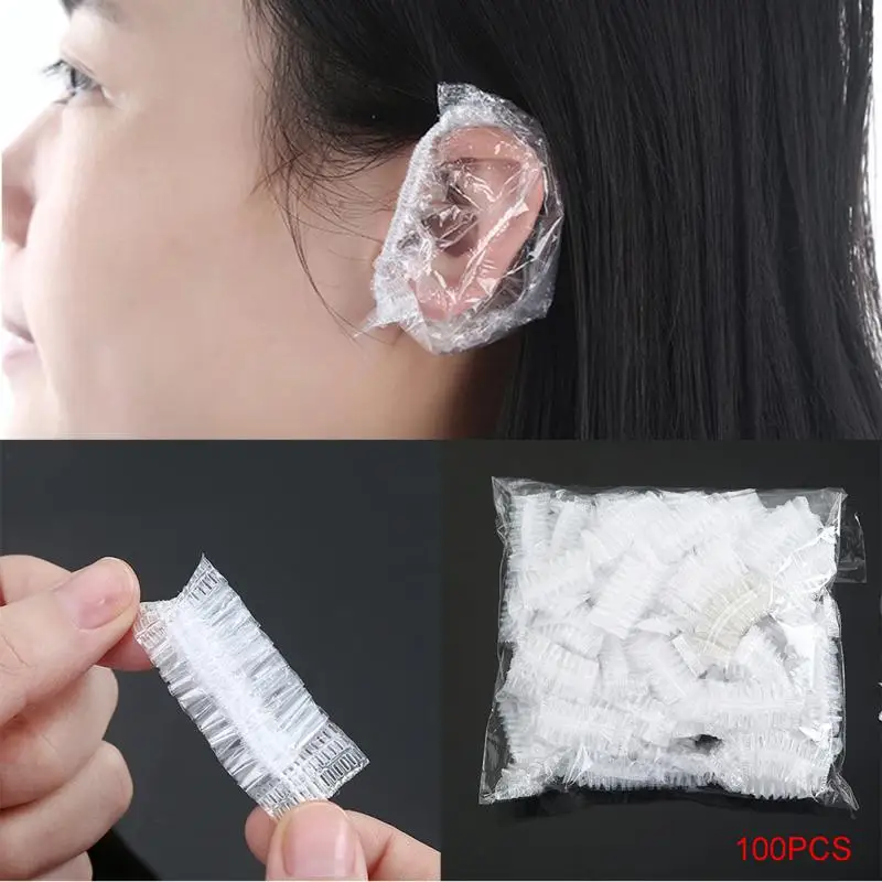 

100Pcs/Bag Disposable Dye hair earmuffs Waterproof Earmuffs Bath Waterproof Ears Cap Sound Proof Ears Cap
