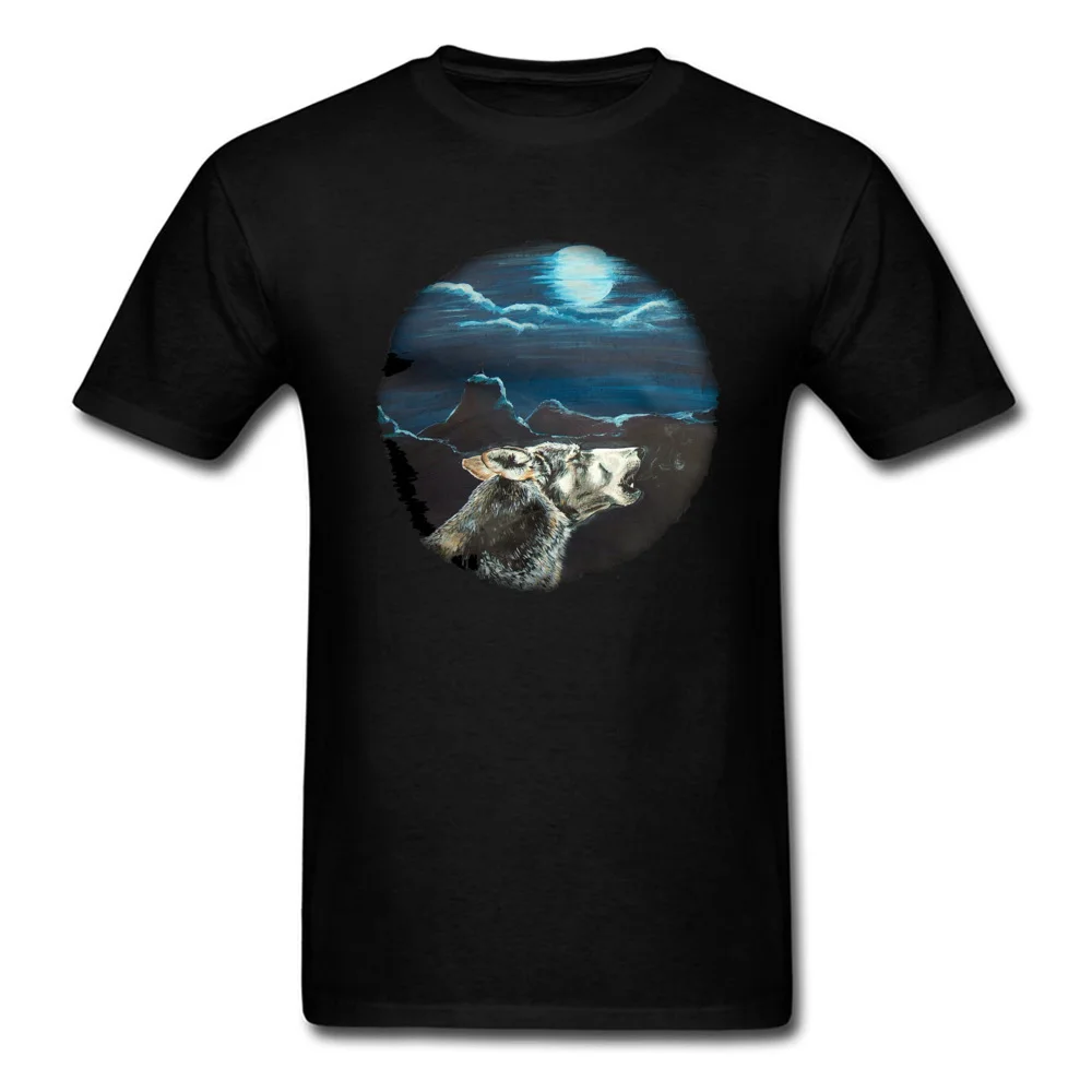 Moon of the Wolf Crewneck T Shirt Summer Fall Tops & Tees Short Sleeve Cheap All Cotton Print Tees Gift Youth Top Quality Moon of the Wolf black