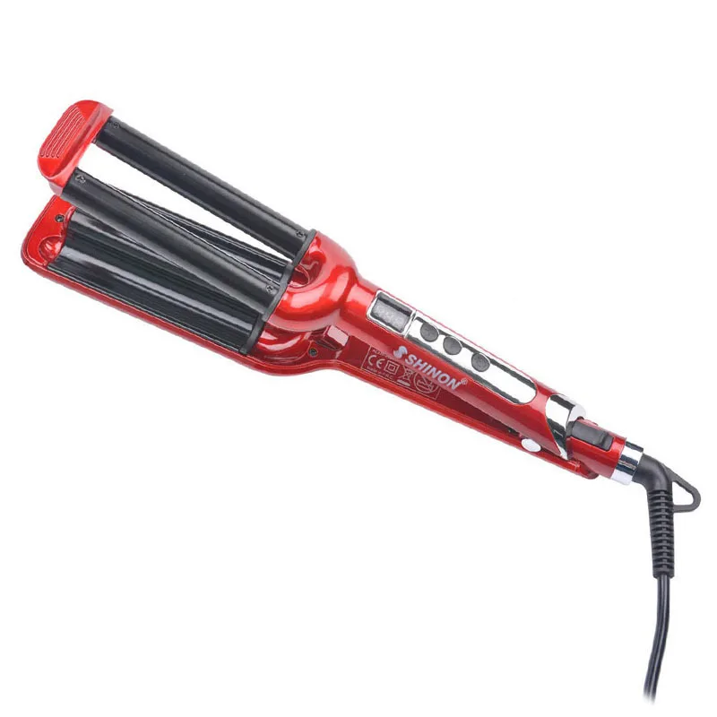 CkeyiN Professional Hair Waver Wave Curler Ceramic Hair Curling Iron 3 Barrel Roller Curler Curling Wand Hair Styling Tools HS46 fmk tourmaline ceramic styler hair waver curler roller 3 barrel wavers hair styling tools hair curling iron crimper tongs ht020a