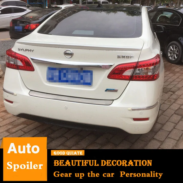 

For 2012 2013 2014 2015 2016 Nissan Sentra SYLPHY Spoiler ABS Material Car Rear Wing Primer Color Trunk Rear Spoiler