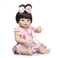 NPK 19inch 46cm Adorable Reborn Doll Handmade Full Silicone Bebes Reborn Girl Doll Boneca Fashion Baby Dolls For Girls