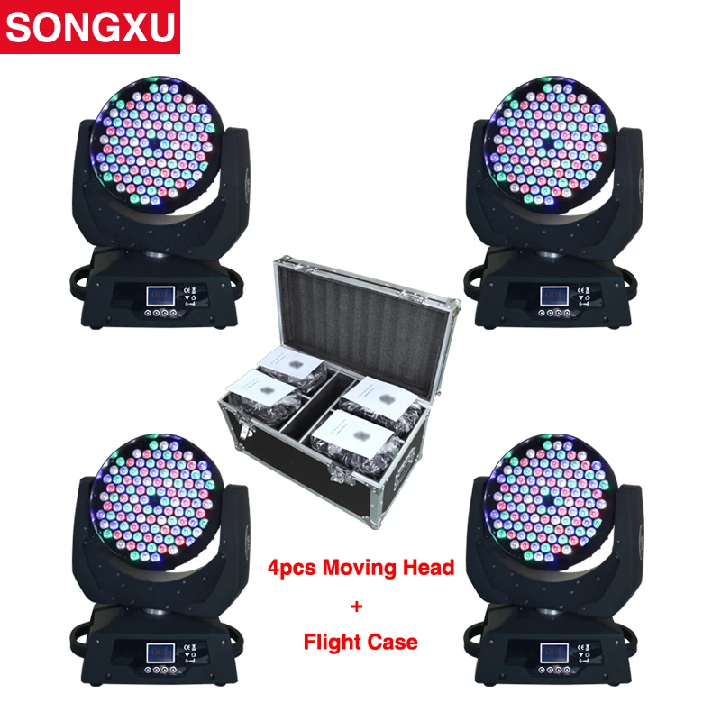 SONGXU F light чехол 4 шт./партия 108x3 Вт RGBW светодиодный светильник с подвижной головкой