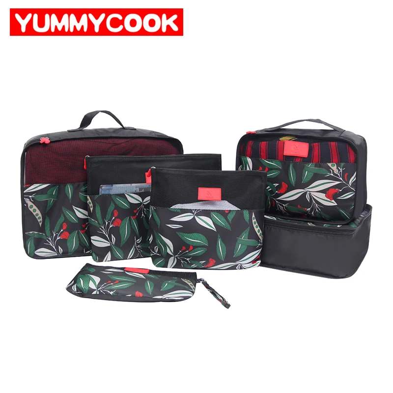  Travel Storage Bags Cube Printing Underwear Cosmetic Sorting Organizer Pouch Luggage Case Wholesale