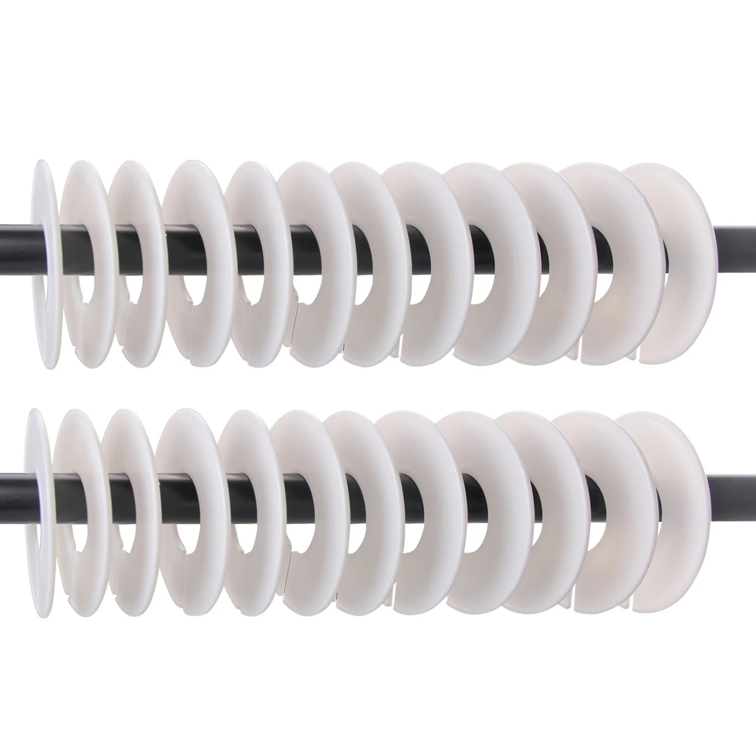

40 Pcs/set White Round Clothing Rack Hanger Size Dividers with Marker Pen Closet Wardrobe Sales Shopping Mall Clothing Dividers