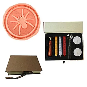 

MDLG Vintage Spider Custom Picture Logo Wedding Invitation Wax Seal Sealing Stamp Sticks Spoon Gift Box Set Kit