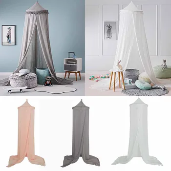 

ISHOWTIENDA Kids Baby Hanging Bedding Round Dome Bed DecorationCanopy Netting Bedcover Mosquito Net Curtain 2019 New