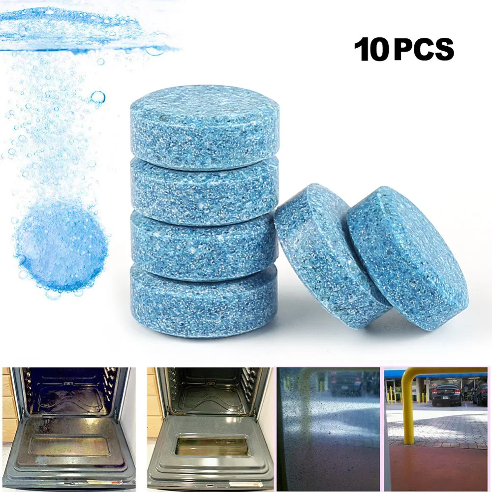

10pcs/lot camp clean tool Cleaner Cleaning Compact Pills Effervescent Tablets Glass Water Solid Wiper Toiletry Kits 2018 New