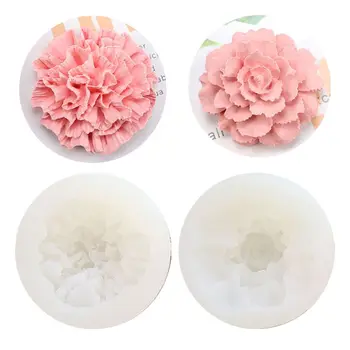 

3D Carnation Flower Silicone Fondant Mold Handmade Soap Cake Candle Resin Molds