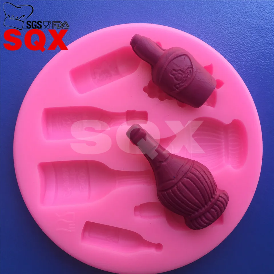 

Bottle Shape Silicone Mold Fondant flagon Forms for cookie Baking Chocolate Mold Cake Decorating Tool MR83