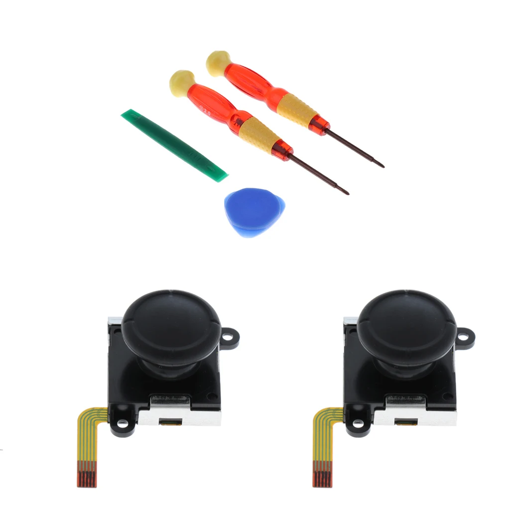 2Pcs L/R Analog Sensor Joypad Joystick Rocker Controller Button Repair Part with Prying Tool for Nintendo Switch Joy-con