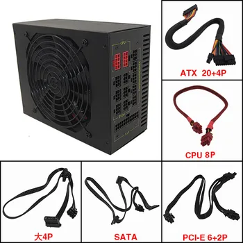 

Mute 90 gold asic bitcoin mining 1600W Modular PC Power Supply ATX Source PWM for Graphics card RX470 570 580 1080 LTC XMR ETC