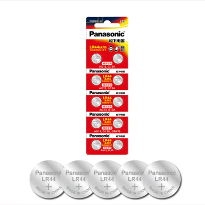 

200Pcs/Lot PANASONIC LR44 A76 AG13 0%Hg SR1154 357 LR 44 1.5V Cell battery batteries For calculator 0%Hg