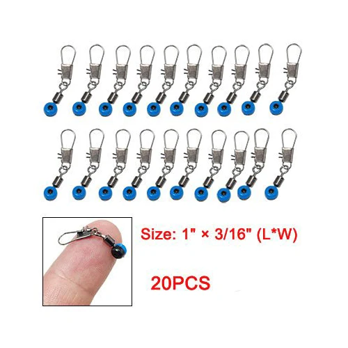 

BMDT-New 20Pcs Blue Fishing Line to Hook Swivels Shank Clip Connector