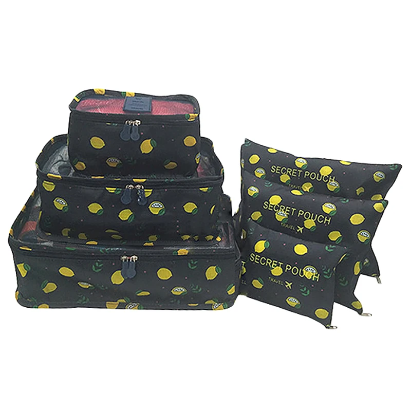 LJL-6Pcs Travel Storage Bag Waterproof Clothes Packing Square Luggage Organizer Set - Цвет: A3
