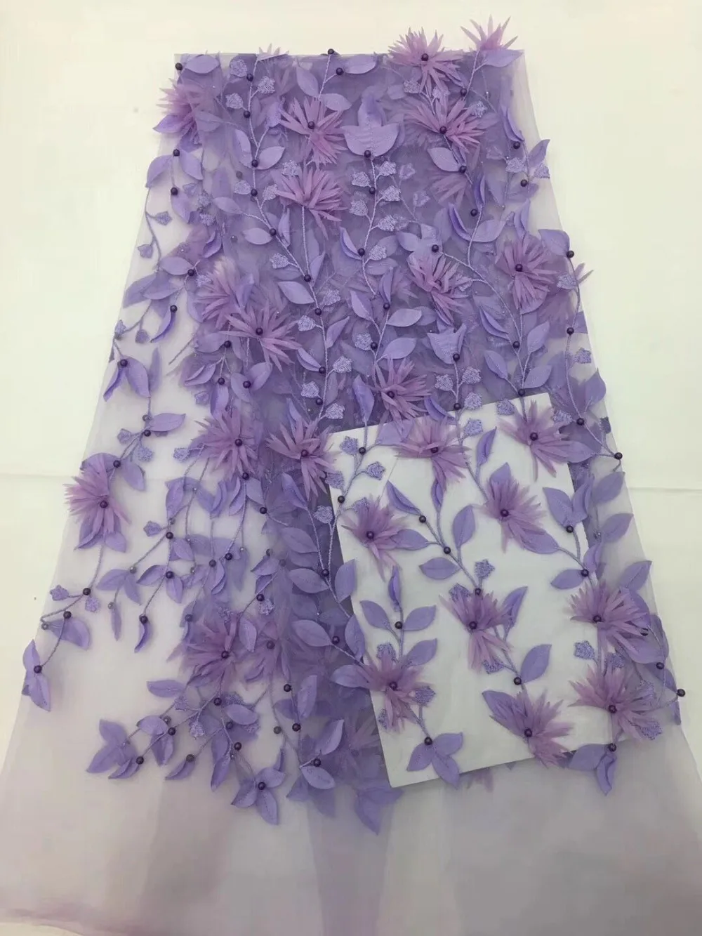

bead Indian Lace Fabric 2018 purple Nigeria Voile Net Tulle Guipure Lace African Women Evening Dress Sequins Fabric