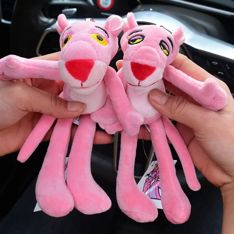 2018 New Pink Panther Plush Keychain Toys Soft Cute Pink Leopard Panther Peluche Dolls Key Bag Pendants 10pcslot Randomly (2)