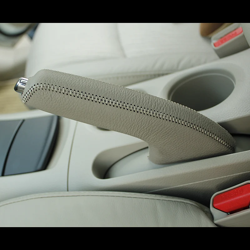 Рукоятки ручного тормоза из натуральной кожи наппа для Nissan New Versa, покрытие из натуральной кожи на ручном тормозе, аксессуары для автомобиля, интерьер