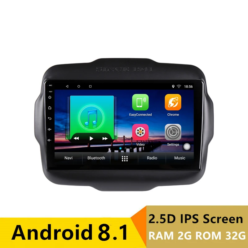 

9" 2+32G 2.5D IPS Android 8.1 Car DVD Multimedia Player GPS for Jeep Renegade 2015 2016 2017 audio car radio stereo navigation