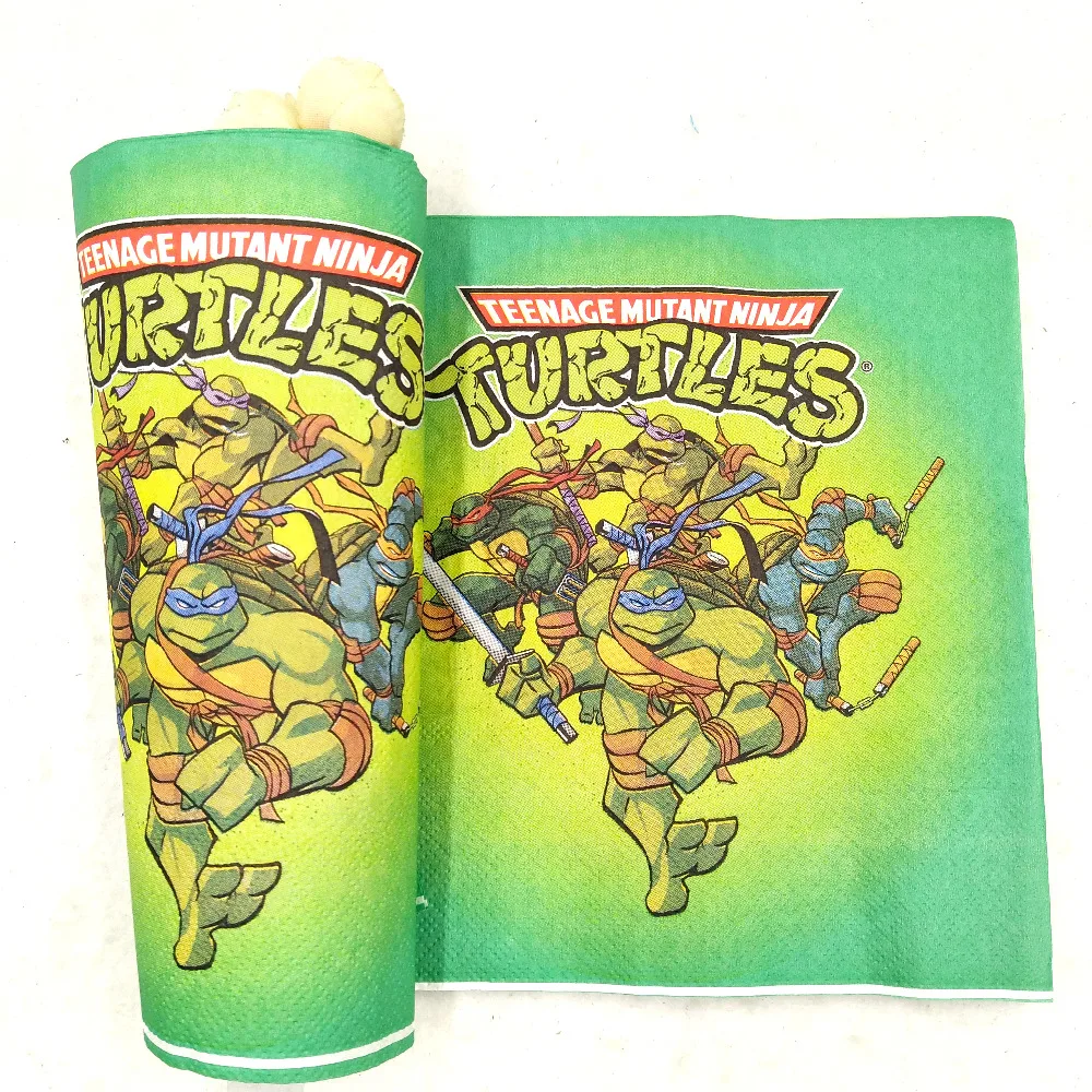 

20pc/setTeenage Mutant Ninja Turtle Cartoon Party Supplies Napkin Boys Motion Decoration And Birthday Party Supplies For Kids