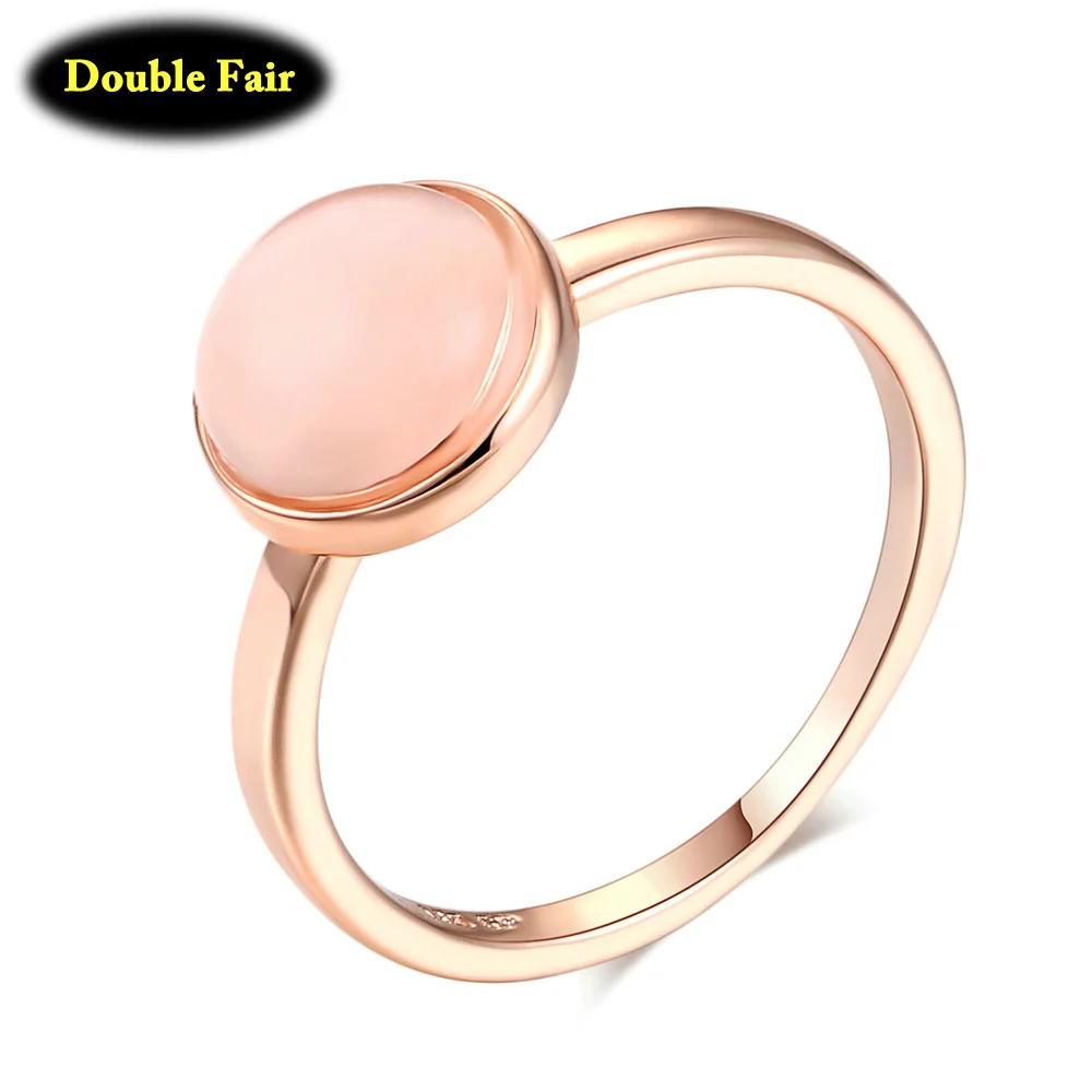 

Top Quality Rose Gold Color Opal Moon-Stone Finger Rings Fashion Brand Party/Wedding Jewelry For Women Wholesale DWR153