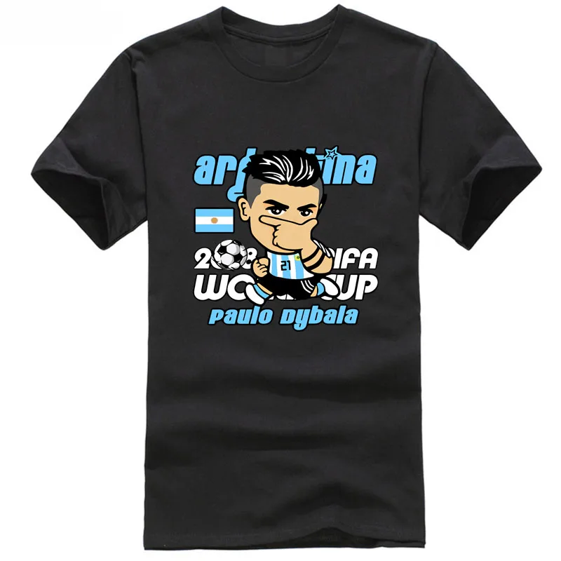 

dybala 2018 Argentina world country footballer cup messi golden man number 10 tops soccersing t shirt Style Round Style tshirt T