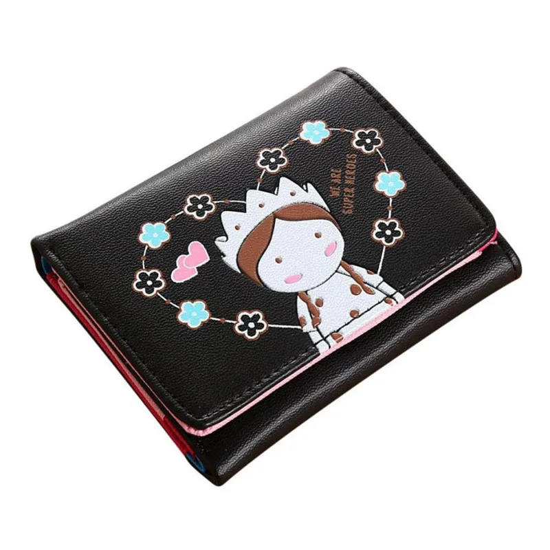 

Multi-function Women's Mini Wallet Candy Color Printed Women Short Wallet Cute Coin Purse Card Package Carteras Monedas Mujer