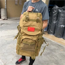 60L двойной рюкзак для мужчин/женщин, спортивная сумка, военные тактические сумки, походные, походные, для кемпинга, водонепроницаемые, износостойкие, нейлоновые сумки