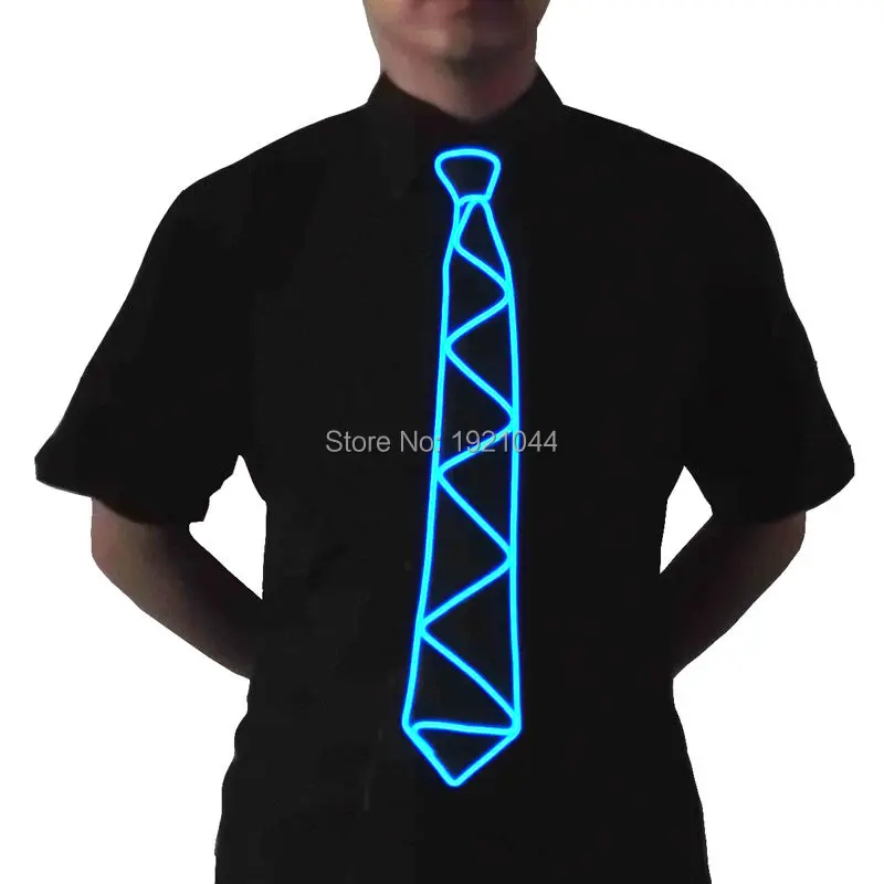 

High-grade 10Colors Choice Neon glow light EL wire glowing Tie DC-3V Sound activated Event Party Supplies