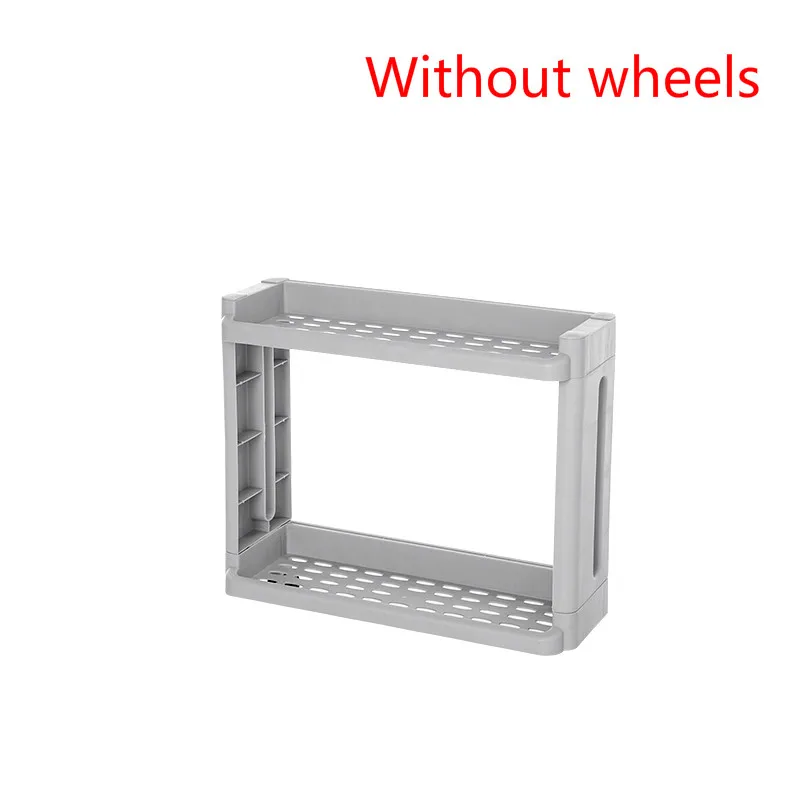 Seam receptacles floor shelves shelves slots kitchen small narrow bathroom movable pulleys LM01161609 - Цвет: Gray 2 layers