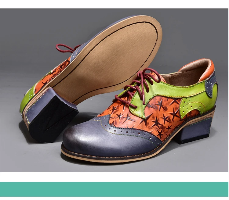 VALLU/ г.; Осенняя женская обувь из натуральной кожи; оксфорды в винтажном стиле; Разноцветные туфли на квадратном каблуке со шнуровкой и круглым носком; размера плюс 42