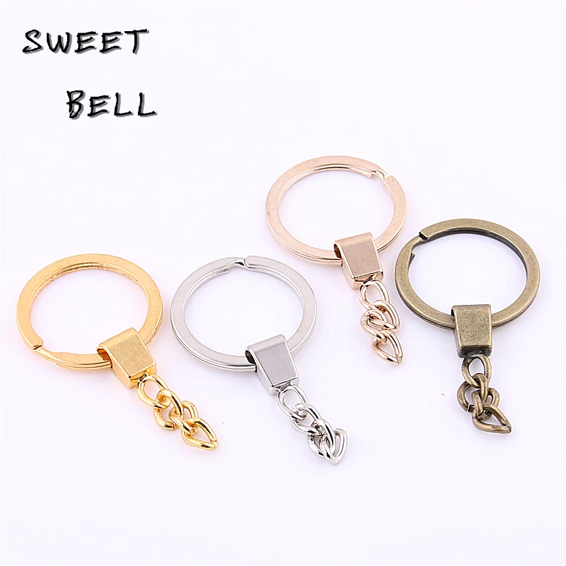 

SWEET BELL 10 pcs New style Key Ring Key Chain Rhodium Color 60mm long Round Split keychain wholesale Y01053