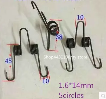 

2pcs/lot 1.6*14mm 5circles Steel Double twist spring Torsion spring Heteromorphic spring Rotating spring free ship