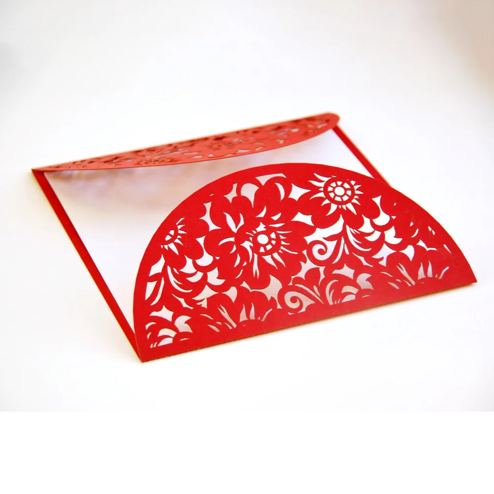 50 компл. кружева Сложите пустой печати Приглашения карты Casamento Свадебные Бумага